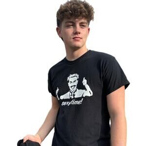 SEXY TIME BORAT BLACK AND WHITE TEE